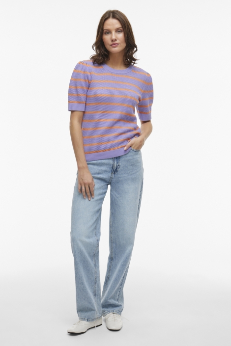 Vila vidalo o-neck s/s stripe knit-noos
